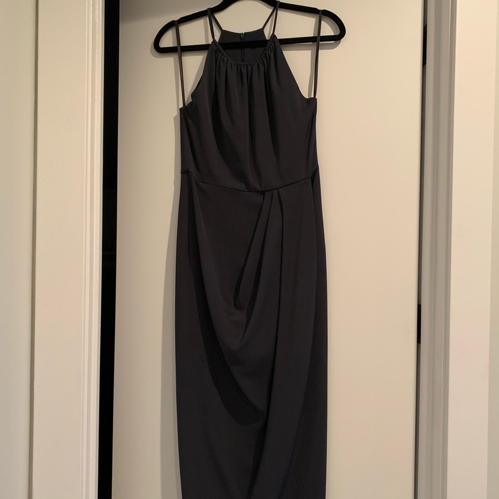 Shona Joy High Neck Ruched Dress
